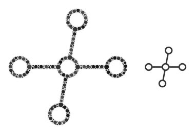 Vektör Düğümü Noktalar Mozaiğini Bağlıyor