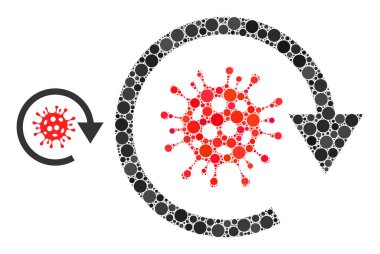 Vector Covid Virüsü Küçük Çemberlerin Mozaiğini Güncelle