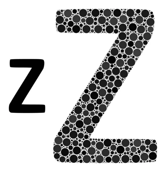 Vektor Zeta Greek Symbol Mosaic of Dots - Stok Vektor