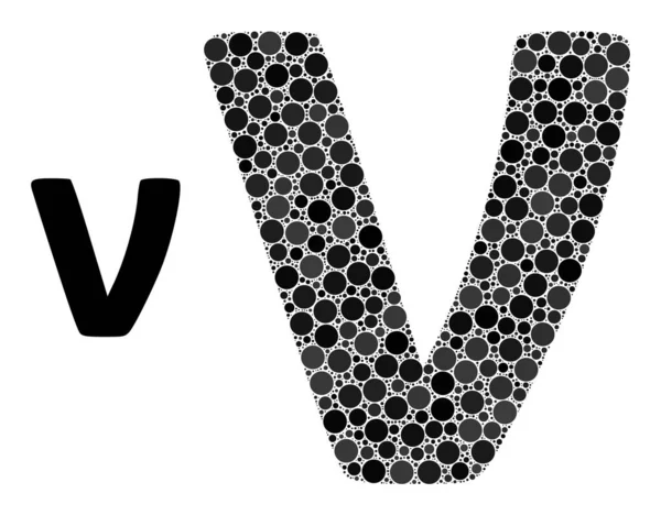 Vector Nu Greek Lowercase Symbol Collage of Dots — стоковий вектор