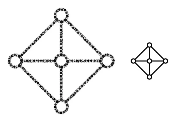 프랑스 의 모세스 도 츠 에 있는 Vector Rhombus Grid Centers — 스톡 벡터