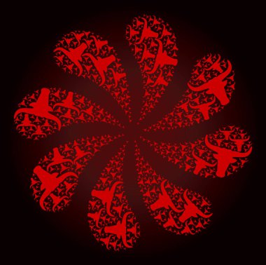 Kızıl İnek Başlığı Simge Döndürme Patlaması