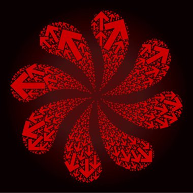 Kanlı Yön Oku Simge Döndürme Çiçeği