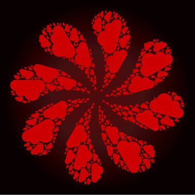 Kırmızı Bulut Simgesi Döndürme Patlaması