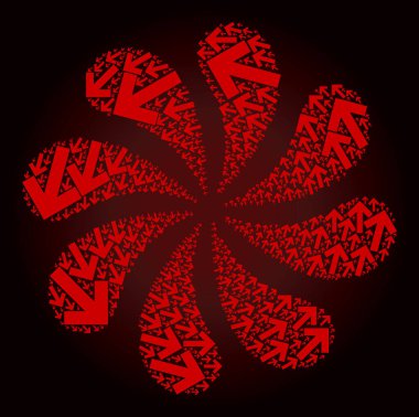 Kırmızı CCW Döndürme Oku Simge Döndürme Hareketi