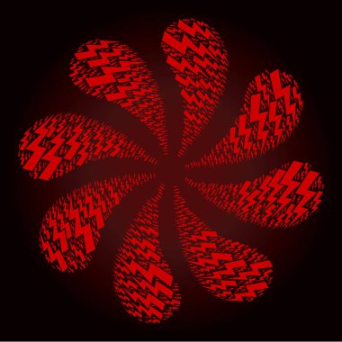 Kanlı Elektrik Enerji Simgesi Merkezkaç Patlaması