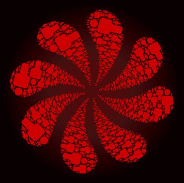 Kırmızı Kişi Simgesi Döndürme Çiçeği