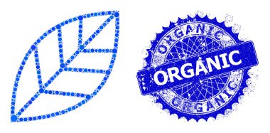 Noktalar ve Rubber Organik Rozet Kongresi Yaprak Mozaiği