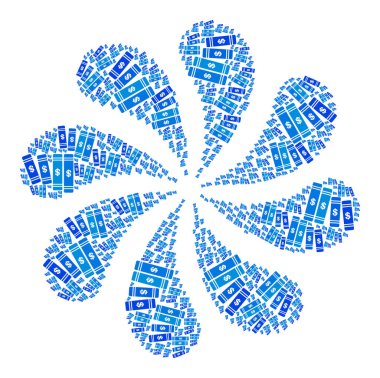 Muhasebe Kitapları Simge Döndürme Çiçek Kümesi