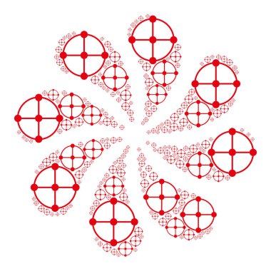 Çember Izgara Düğümleri Simge Döndürme Türbini