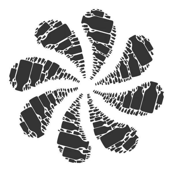 Φιάλη εικονίδιο Twirl σχήμα λουλούδι — Διανυσματικό Αρχείο