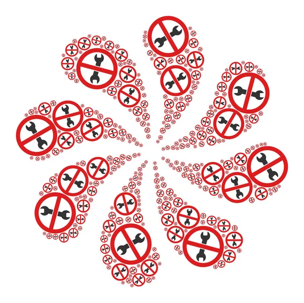 Éviter la rotation de l'icône de réparation fleur abstraite — Image vectorielle