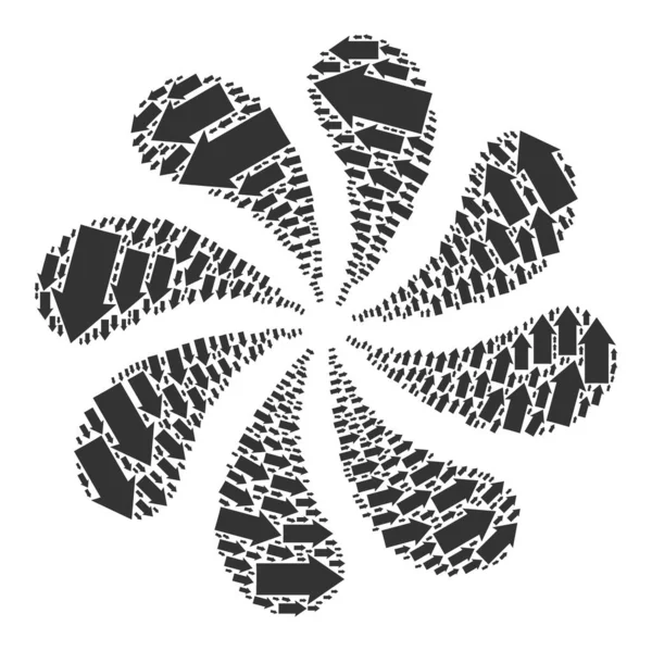 CCW Rotação Seta Ícone Twirl Flower Cluster — Vetor de Stock