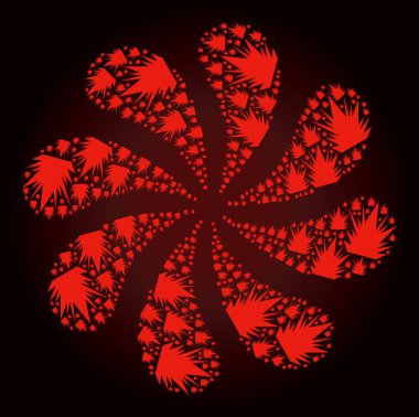 Kırmızı Patlama Simgesi Girdap Çiçeği