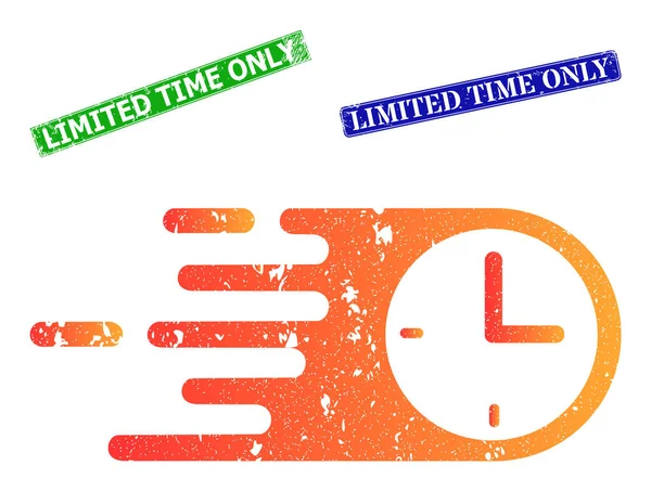 Quick Time Grunge Icon and Grunge Limited Time Only Stamp Seal — Stock Vector