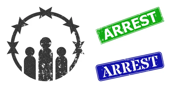 Totalitarismo Icona di soccorso e sigillo francobollo di soccorso — Vettoriale Stock
