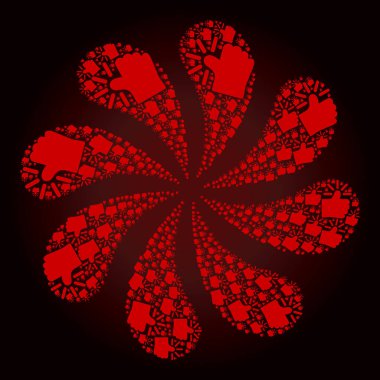 Kanlı Parlayan Başparmak Simgesi Döndürme Patlaması