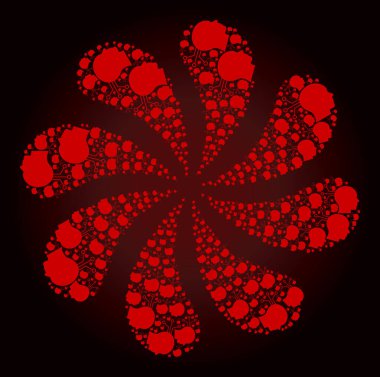 Kanlı Zihinsel Arayüz Simgesi Dönen Çiçek