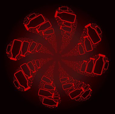 Kırmızı Boş Şişe Simgesi Döndürme Akımı