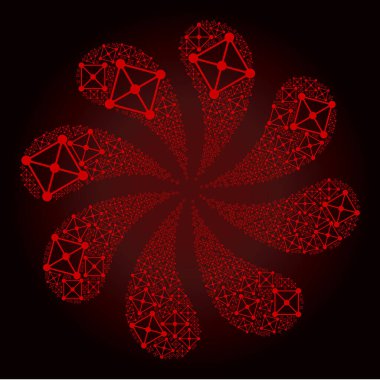 Kanlı Rhombus Şebeke Düğümleri Girdap Çiçeği