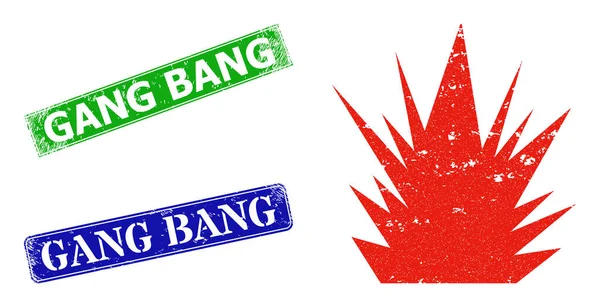 Bang Grunge Icon and Grunge Gang Bang Seal — Stock Vector