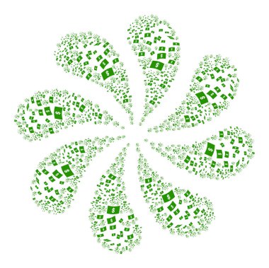 Uçan Dolar Banknotları Simgesi Girdap Çiçeği