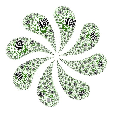 Para Hesaplayıcı Simgesi Dönen Çiçek Şekli