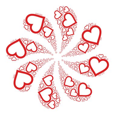 Contour Kalp Simgesi Girdap Çiçek Kümesi