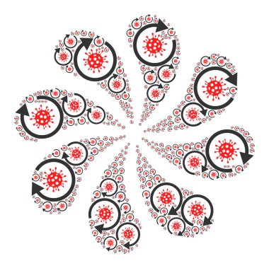 Kapsamlı Virüs Güncelleme Simgesi Dönen Çiçek Kümesi