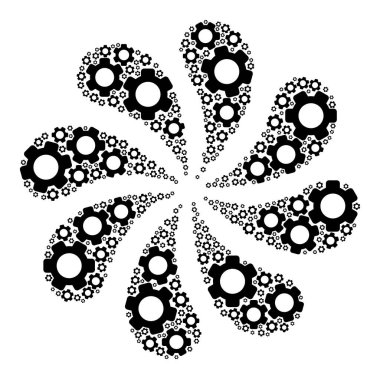 Dişli Simgesi Döndürme Özeti Çiçeği