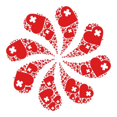 Kalp İlaç Simgesi Curl Çiçek Kümesi