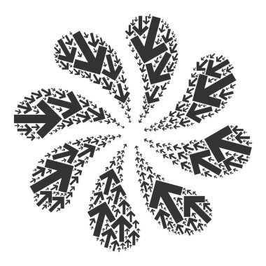 İçerideki Yön Oku Simgesi Dönen Çiçek Kümesi