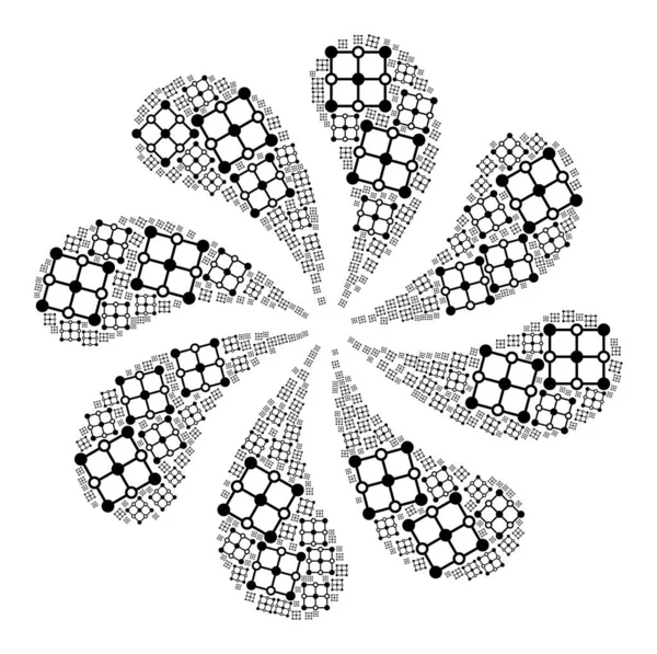 Kristal Grid Knooppunten Pictogram Centrifugale Groet — Stockvector
