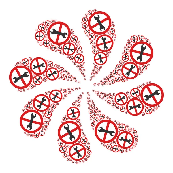 Icône de réparation interdite Twirl Flower — Image vectorielle