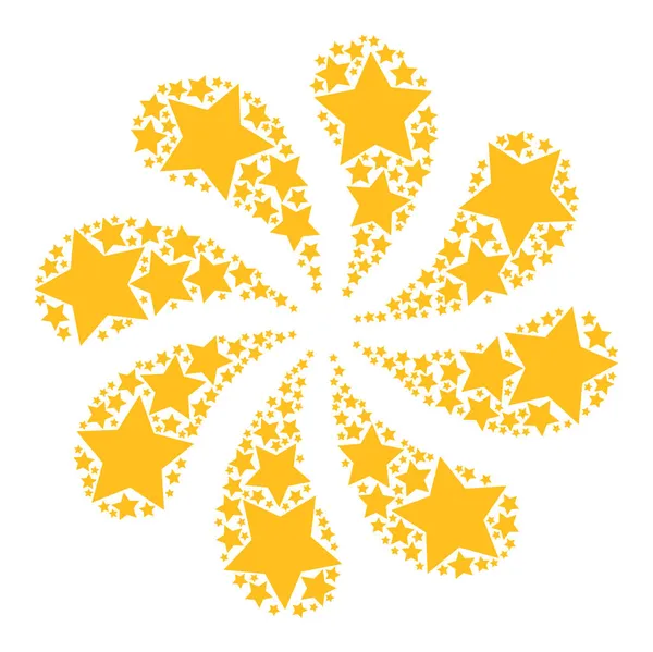 Gouden ster icoon wervelende groet — Stockvector