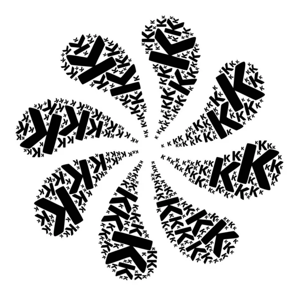 Kappa Greek Lowercase Symbol Icon Twirl Bang — 图库矢量图片