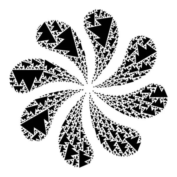 Icône des montagnes Cluster de fleurs centrifuges — Image vectorielle