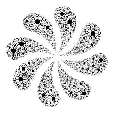 İlişkiler Simgesi Merkezkaç Soyut Çiçek