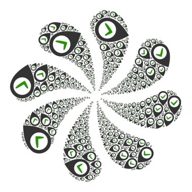 Sağ Konum Simgesi Dönen Çiçek Şekli