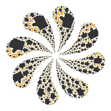 Parlayan Başparmak Simgesi Merkezkaç Çiçek Şekli