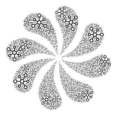 Sistem Bağlantısı Simge Kıvrımlı Soyut Çiçek