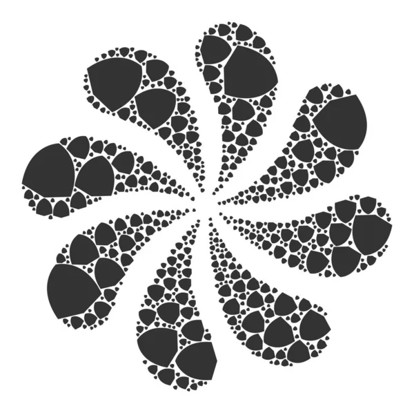 Ícone de escudo Rotação Flor abstrata — Vetor de Stock