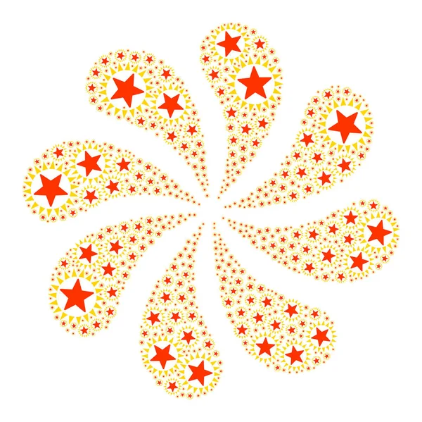 Gwiazda świeci ikona Curl kwiat — Wektor stockowy
