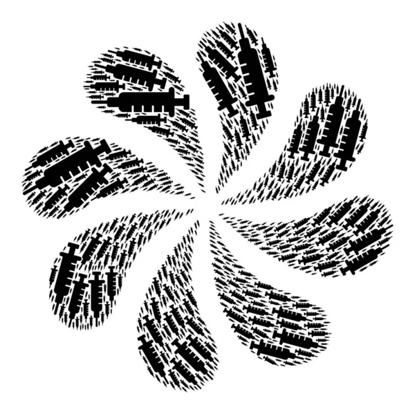 Spritze Icon Rotation Blume — Stockvektor