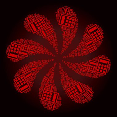 Kanlı Hesap Makinesi Simgesi Dönen Çiçek ŞekliName