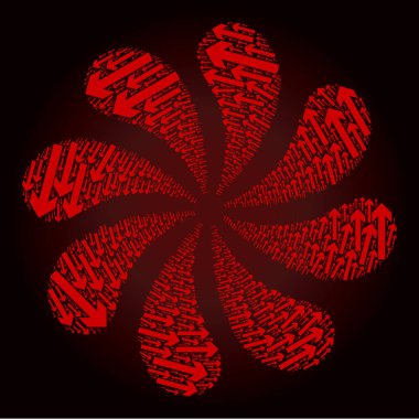 Kırmızı CCW Döndürme Oku Simge Döndürme Selamlaması