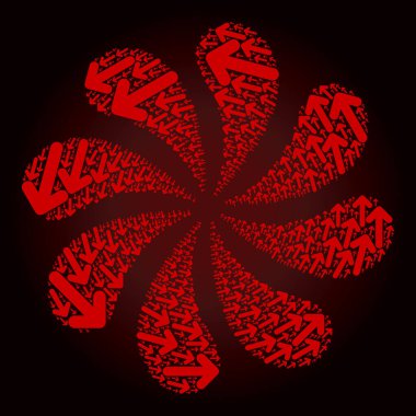 Kanlı CCW Döndürme Oku Simge Döndürme Patlaması