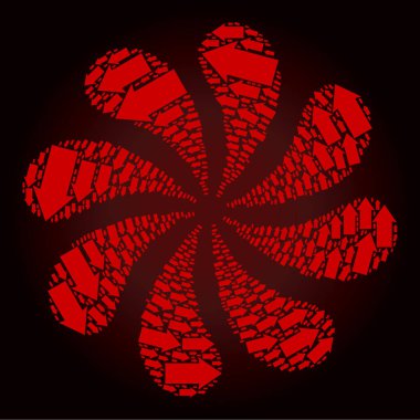 Kırmızı CCW Döndürme Oku Simgesi Merkezkaç Vuruşu