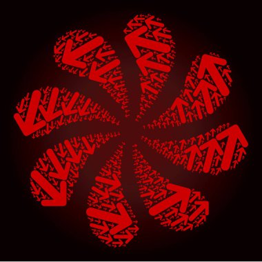 Kanlı CCW Döndürme Oku Simge Türbini