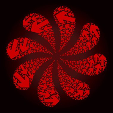 Kanlı CCW Döndürme Oku Simgesi Girdap Patlaması